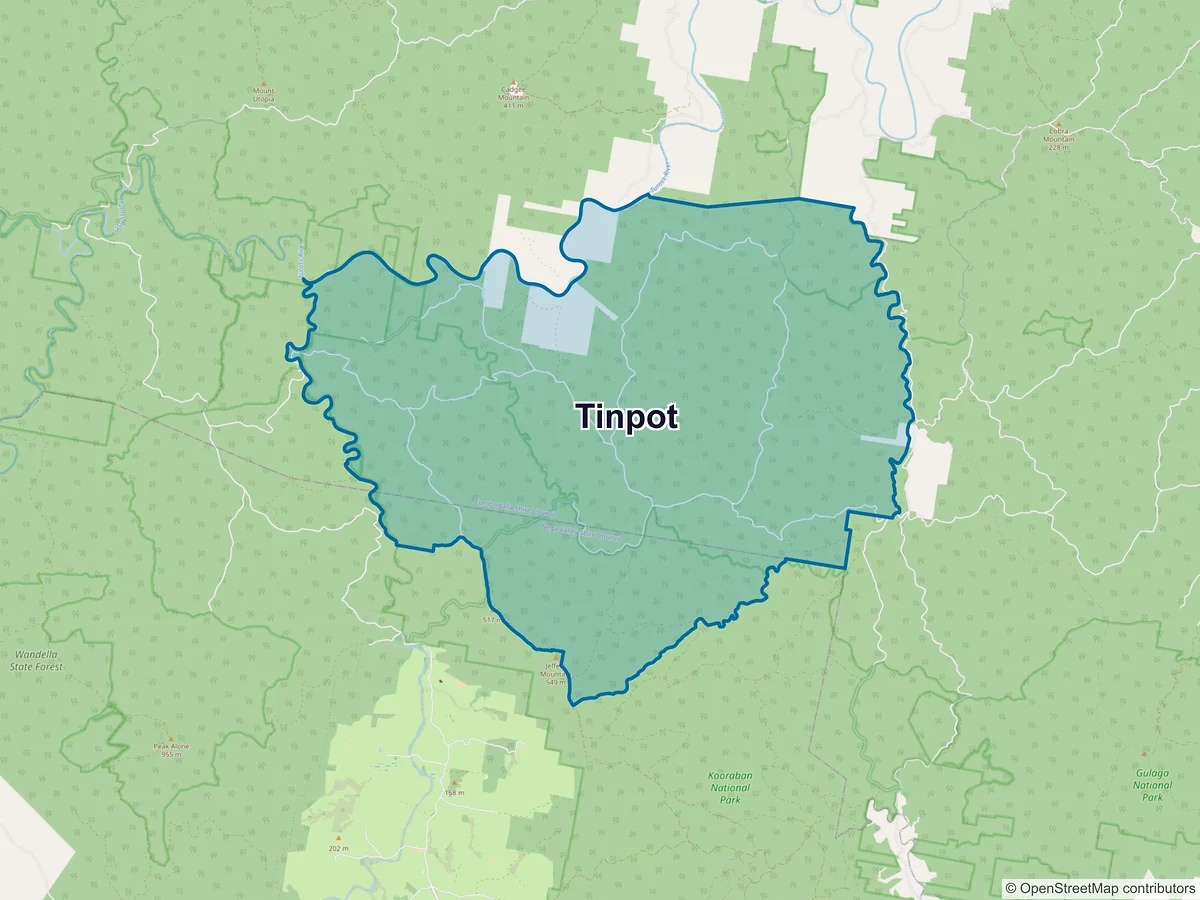 Map of Tinpot, NSW, Australia