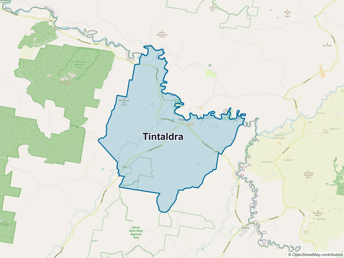 Map of Tintaldra, VIC, Australia