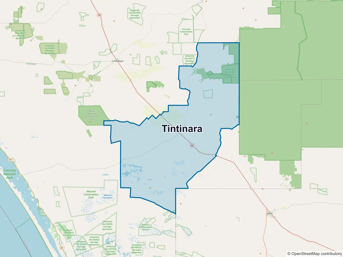 Map of Tintinara, SA, Australia
