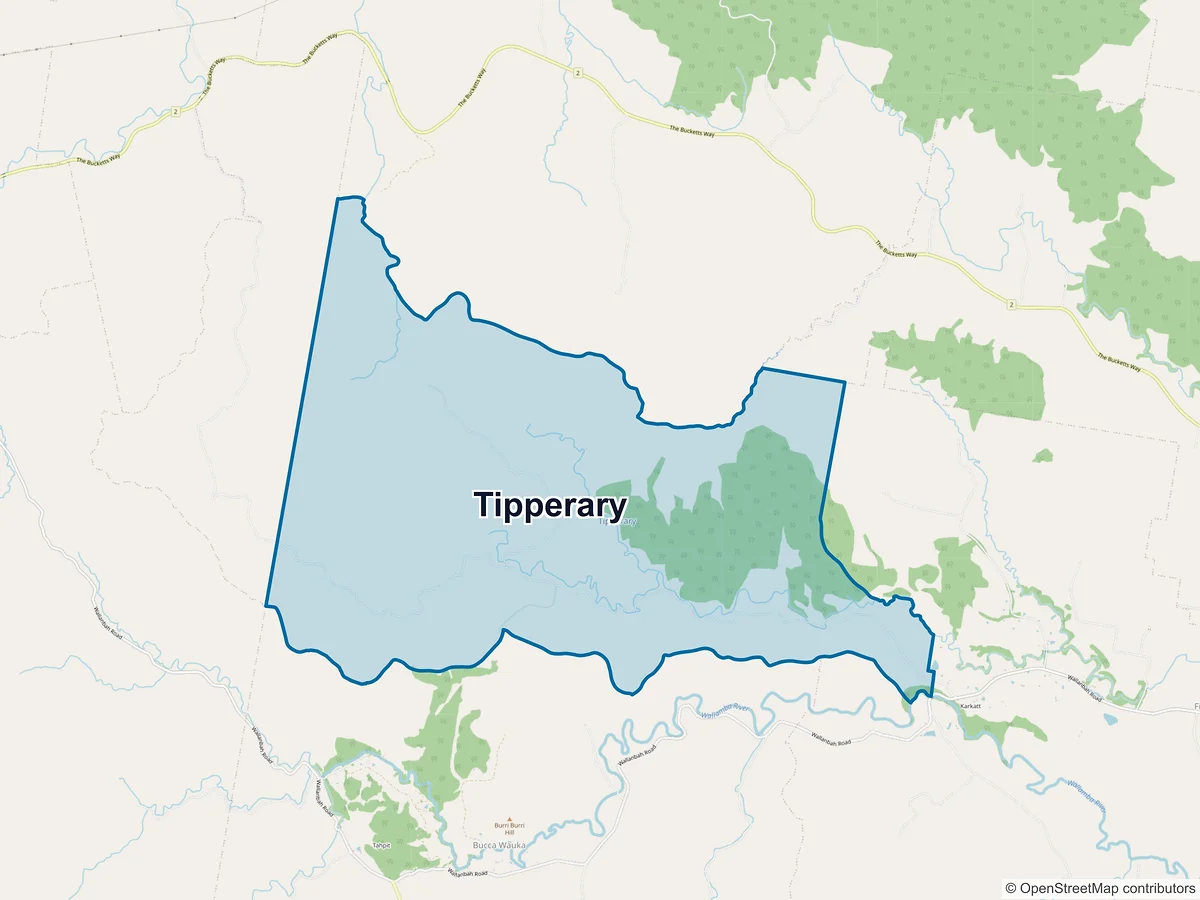 Map of Tipperary, NSW, Australia