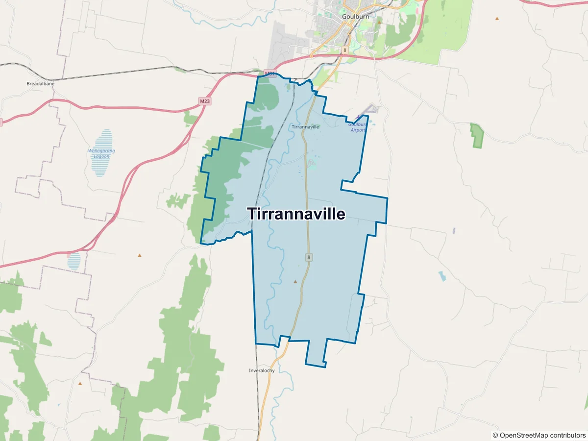 Map of Tirrannaville, NSW, Australia