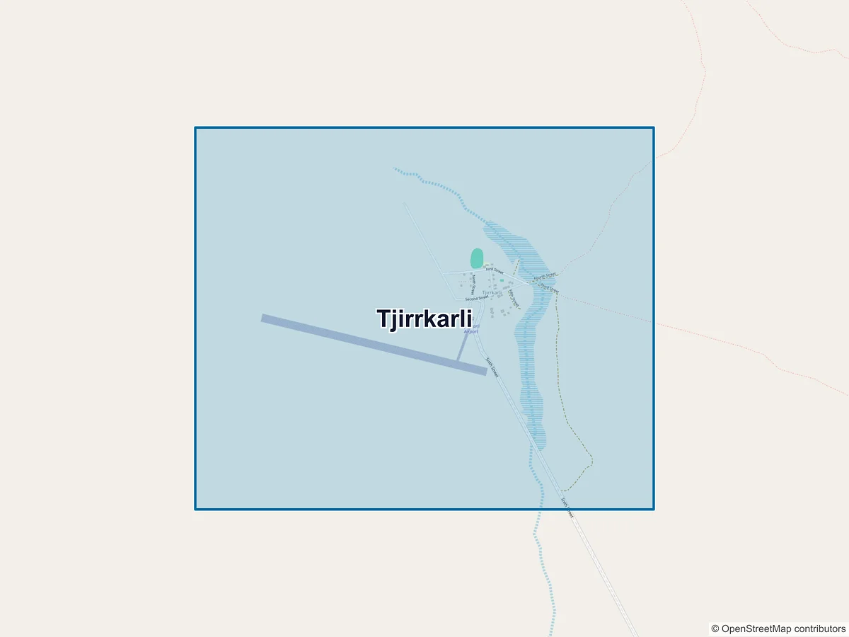 Map of Tjirrkarli, WA, Australia