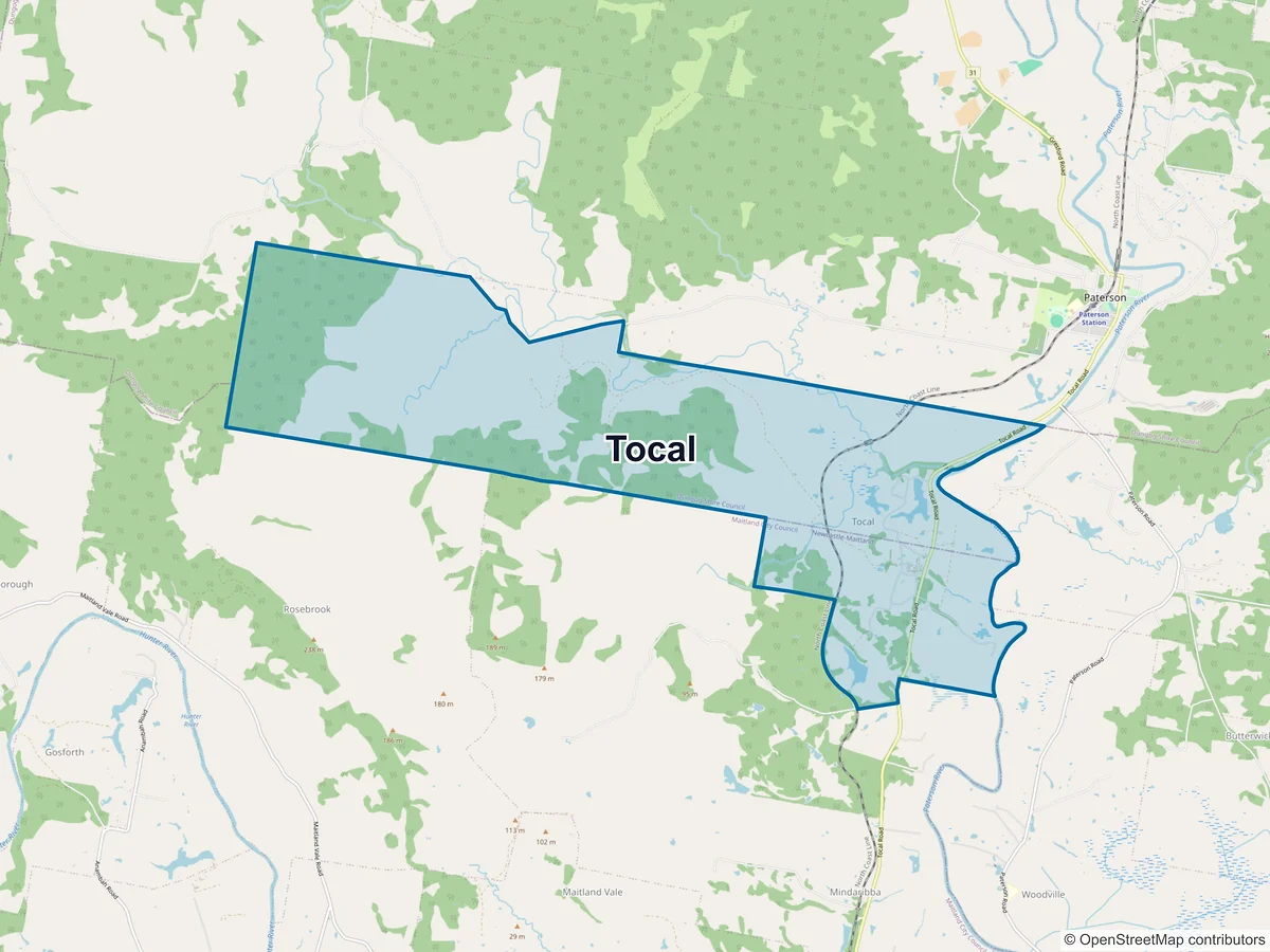 Map of Tocal, NSW, Australia