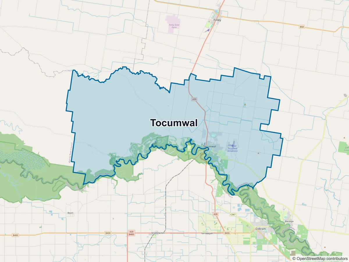 Map of Tocumwal, NSW, Australia