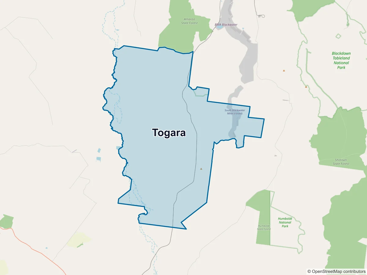 Map of Togara, QLD, Australia