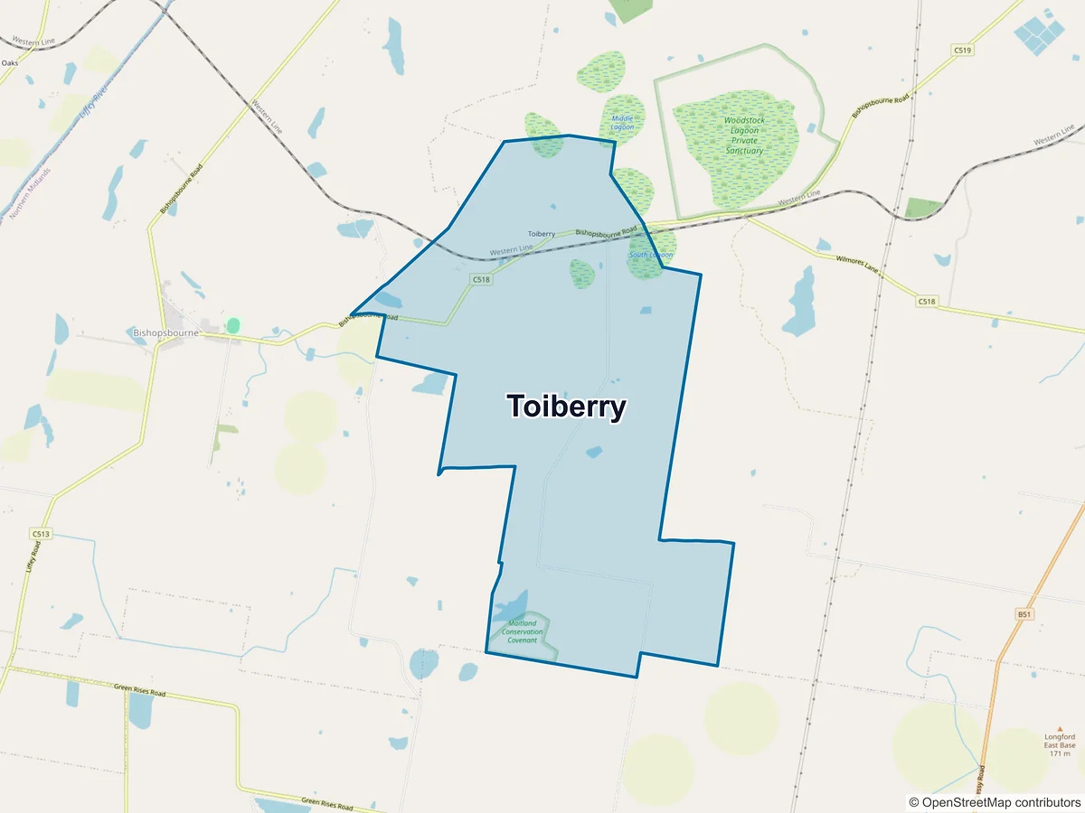 Map of Toiberry, TAS, Australia