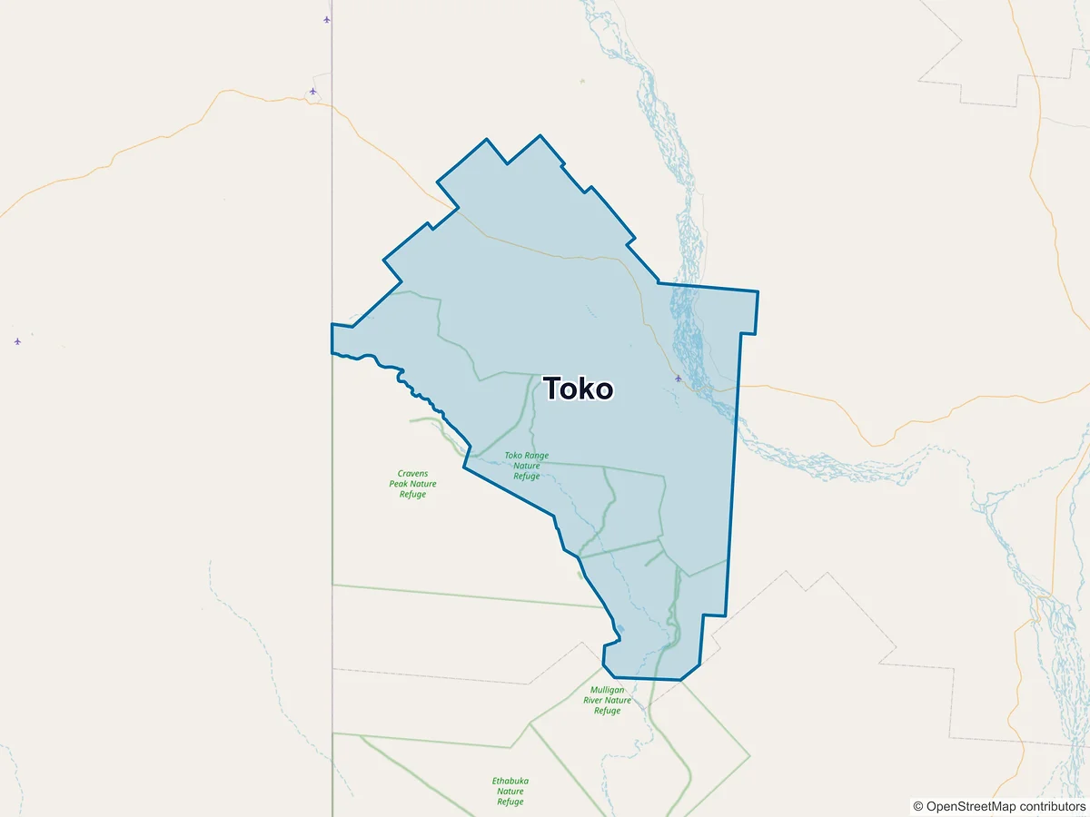 Map of Toko, QLD, Australia