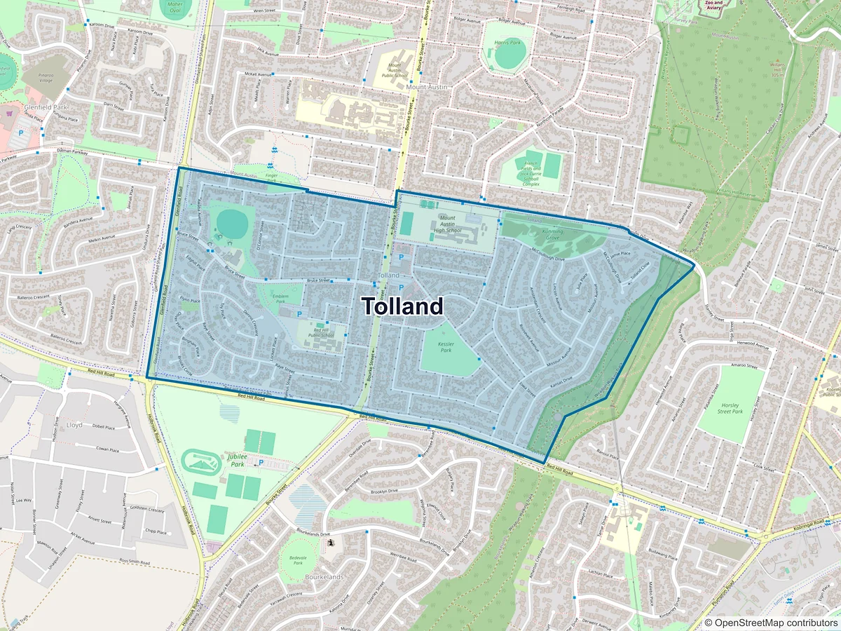 Map of Tolland, NSW, Australia