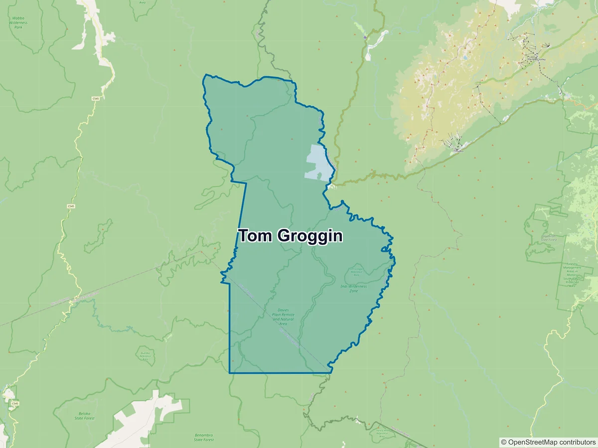 Map of Tom Groggin, VIC, Australia