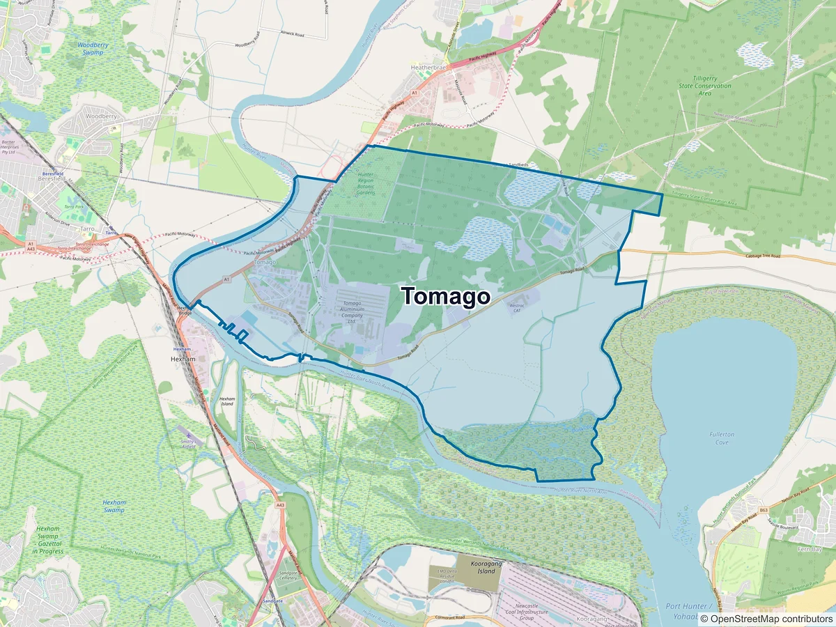 Map of Tomago, NSW, Australia