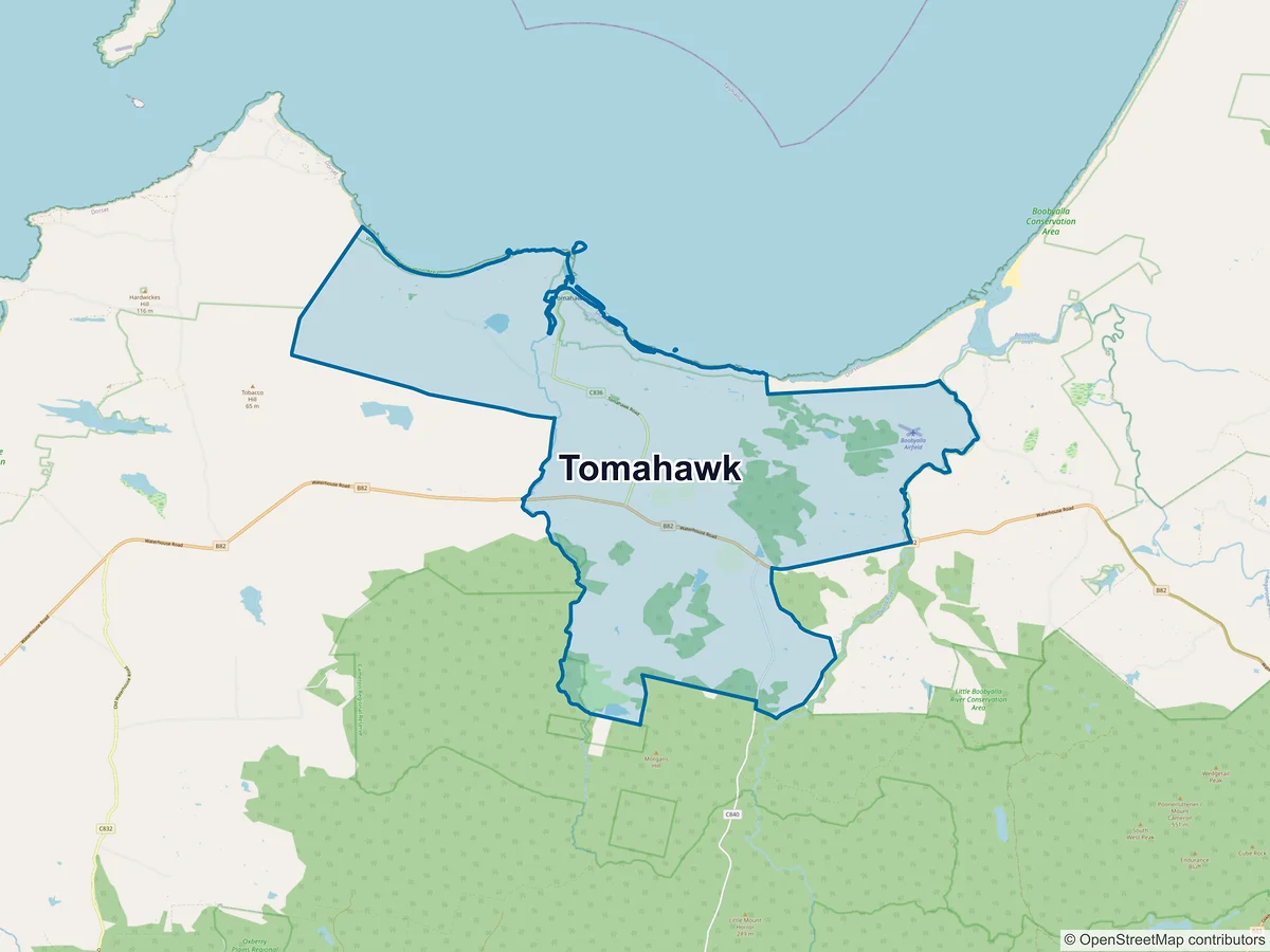 Map of Tomahawk, TAS, Australia