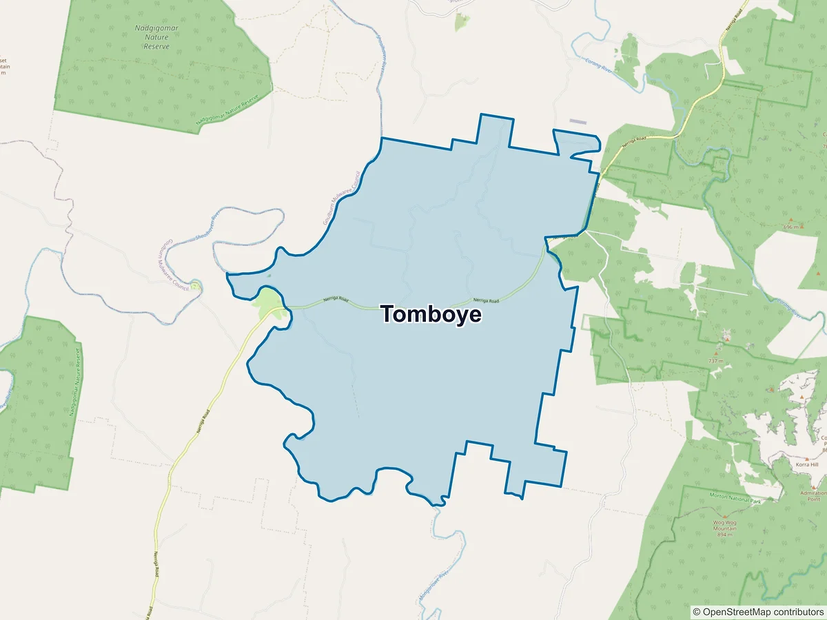 Map of Tomboye, NSW, Australia