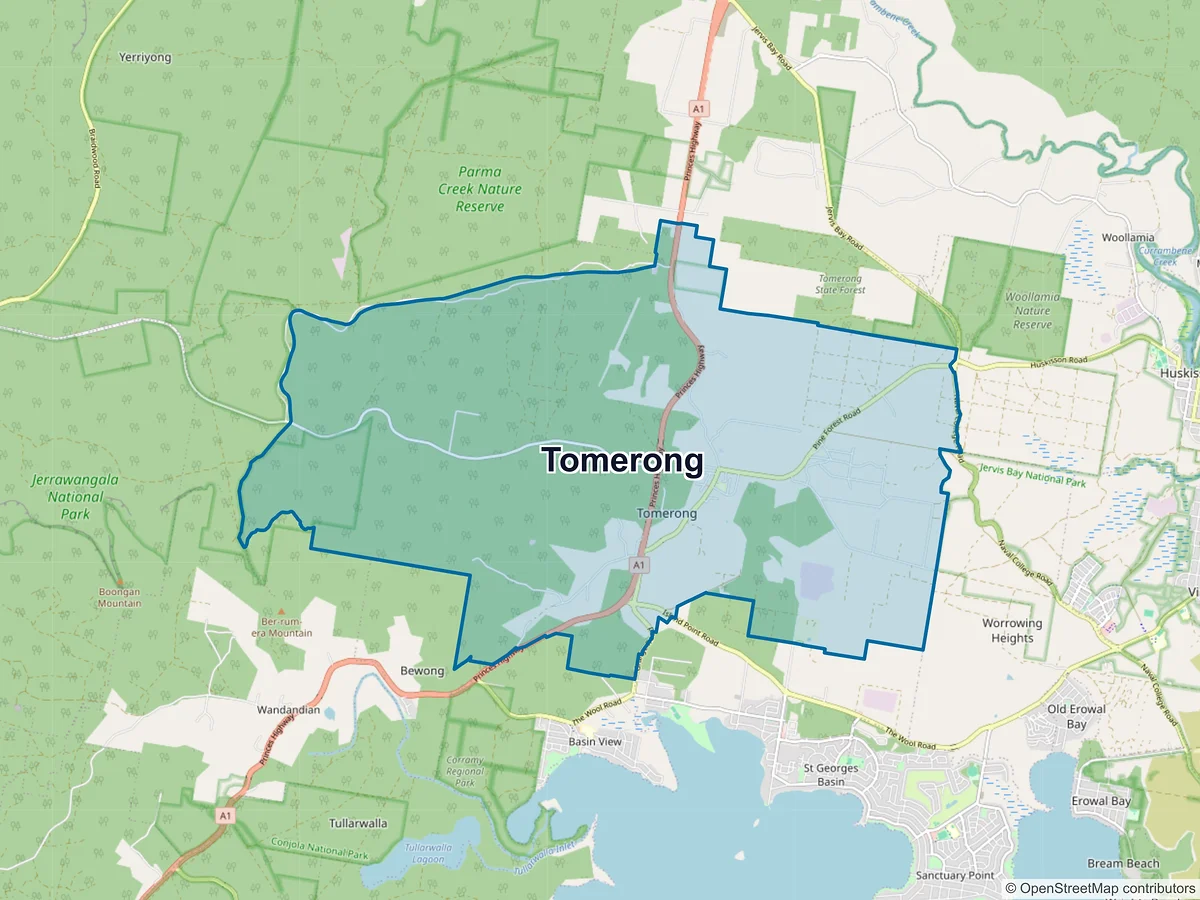 Map of Tomerong, NSW, Australia