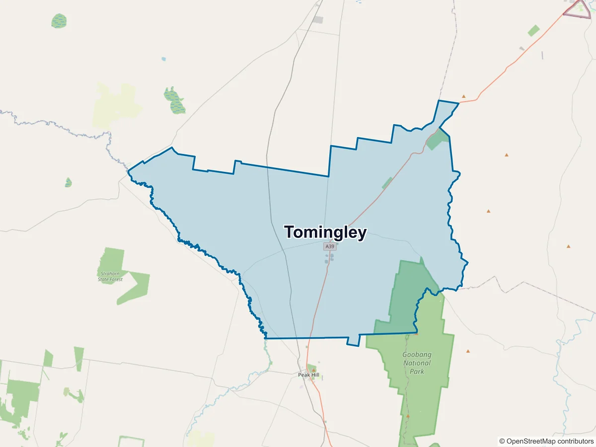 Map of Tomingley, NSW, Australia
