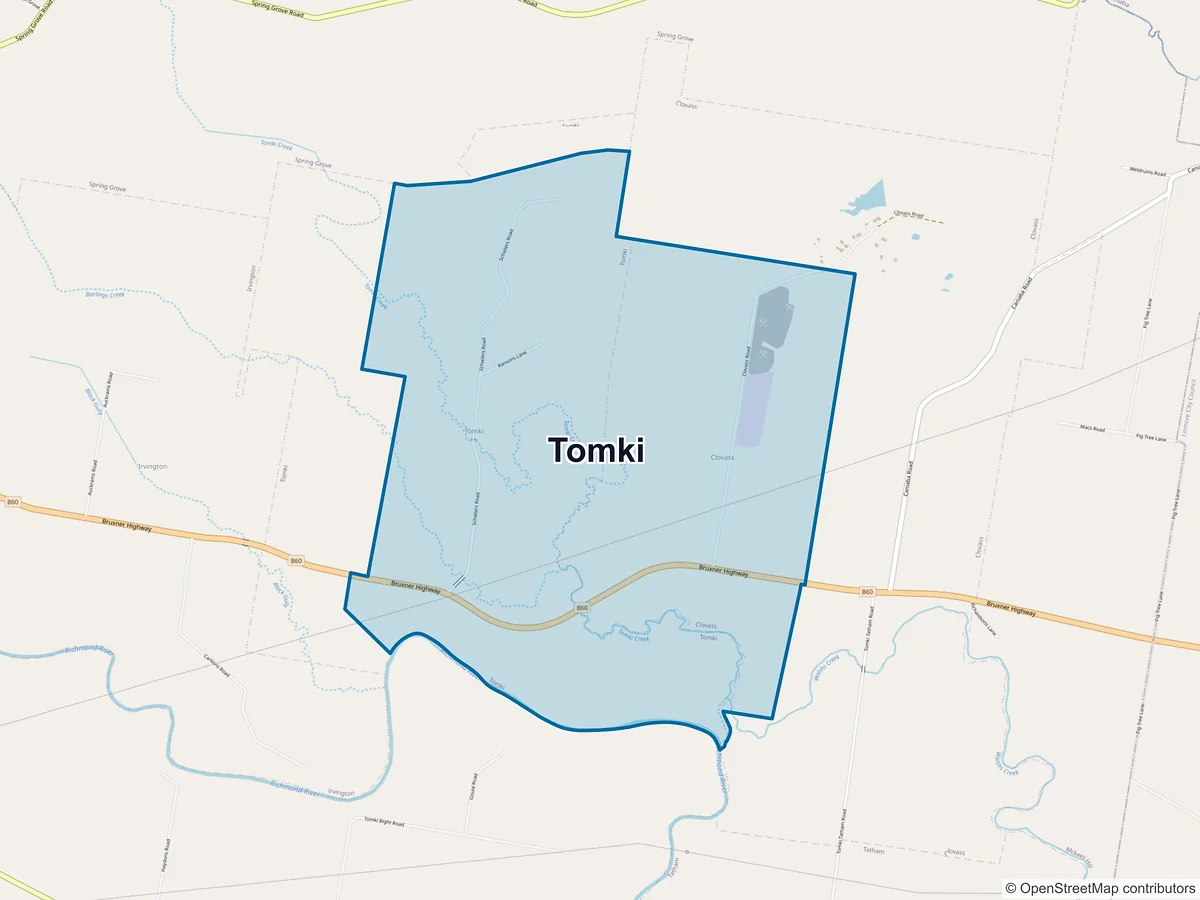 Map of Tomki, NSW, Australia