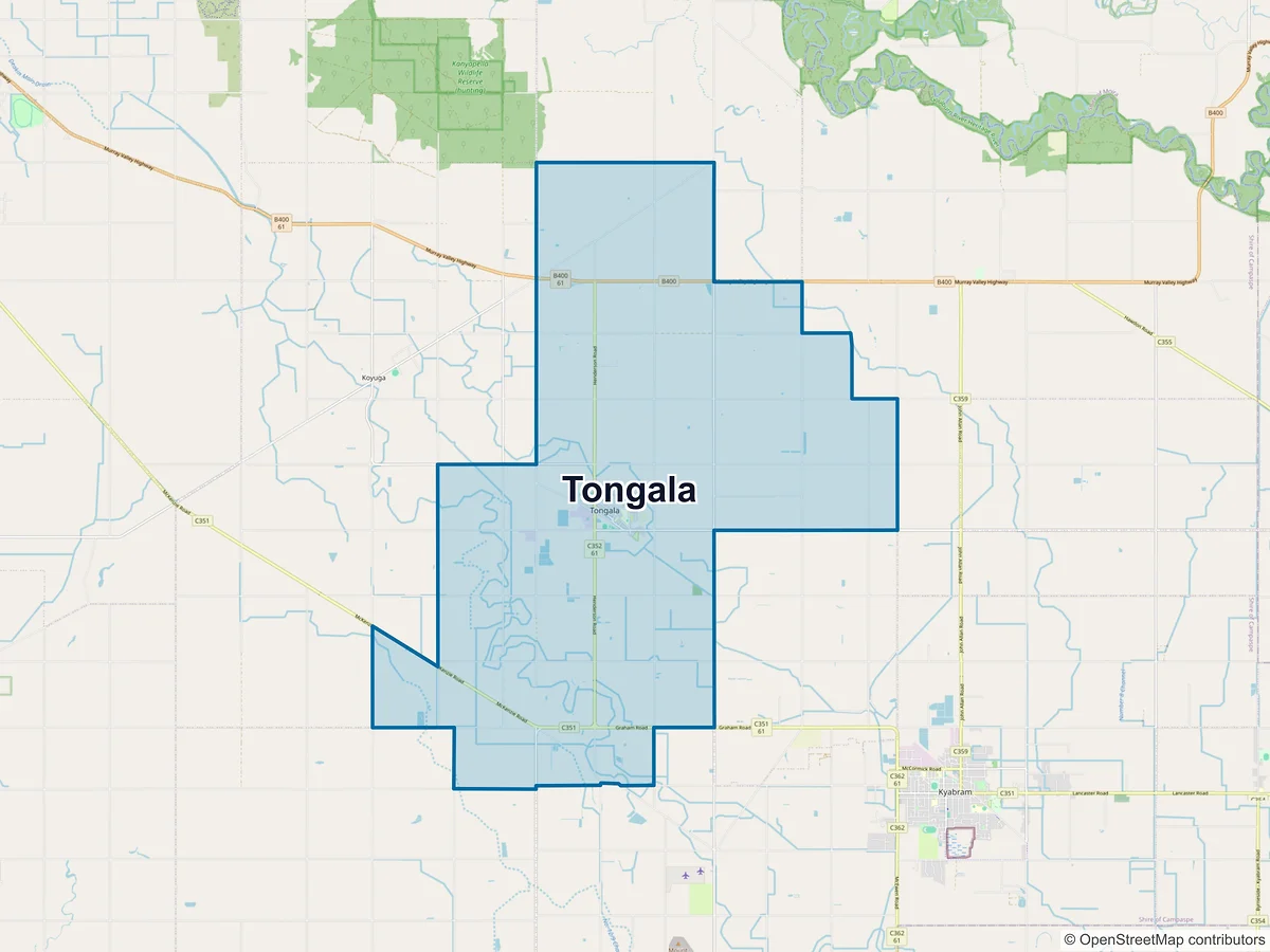 Map of Tongala, VIC, Australia