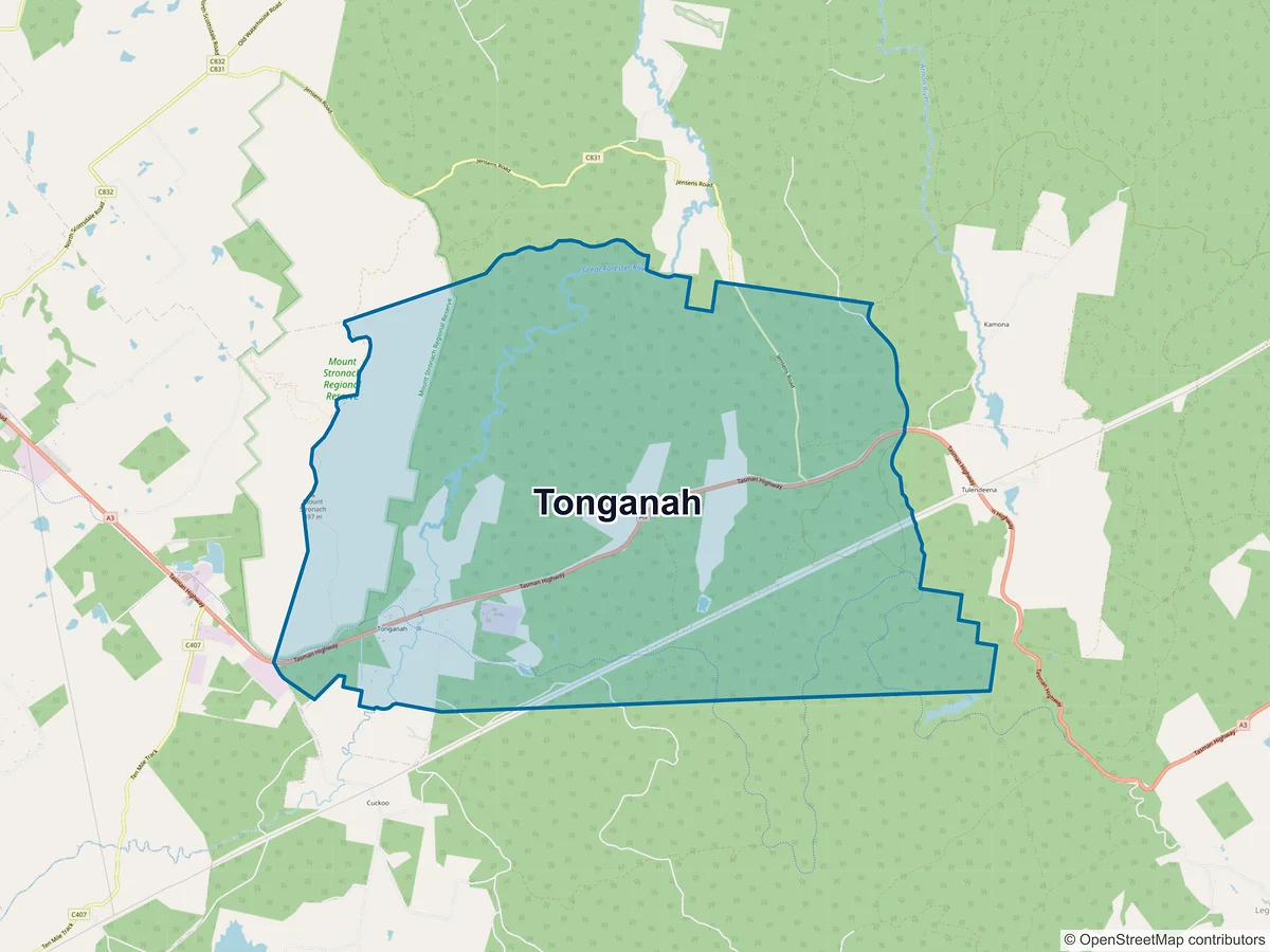 Map of Tonganah, TAS, Australia