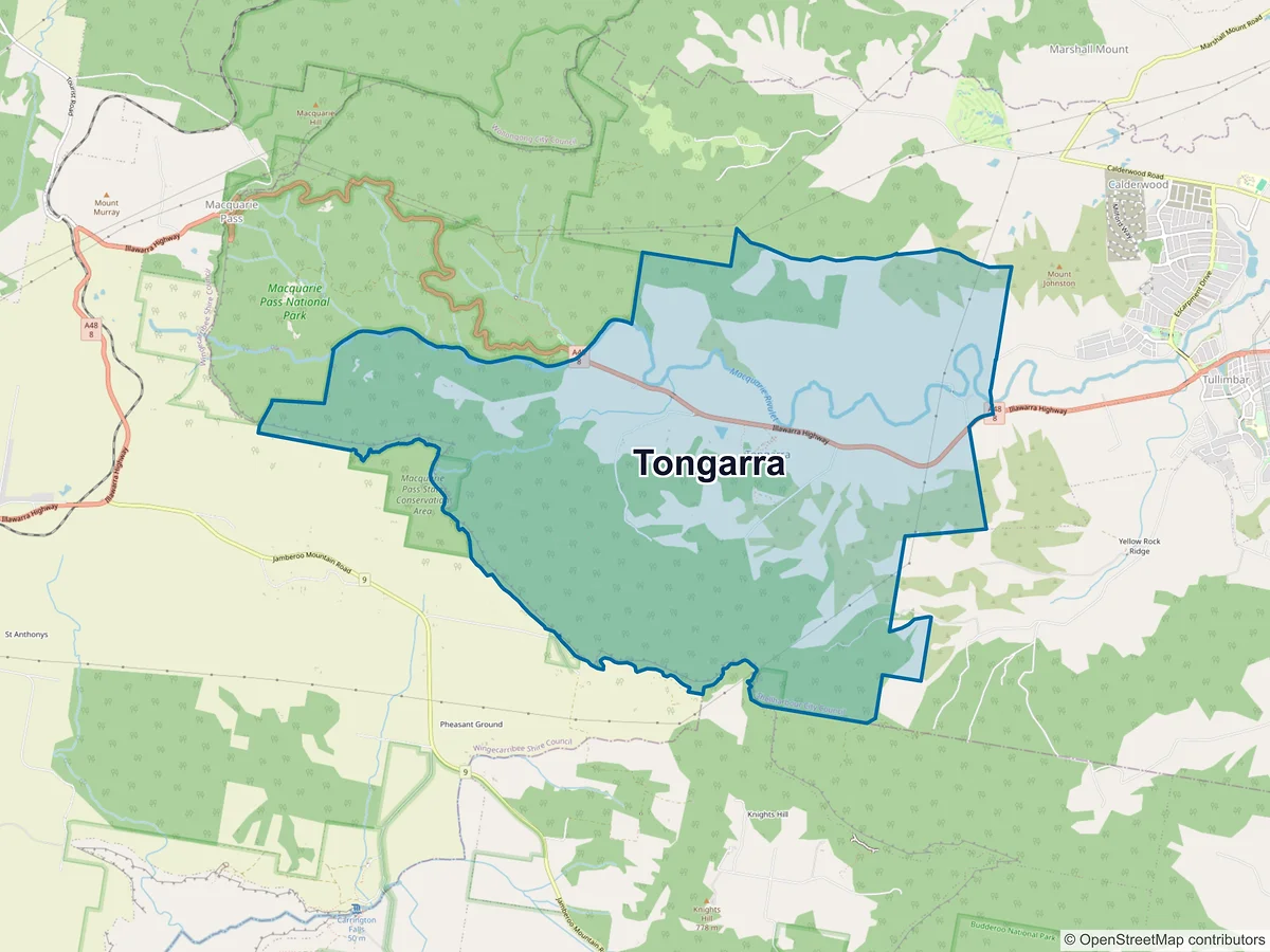 Map of Tongarra, NSW, Australia