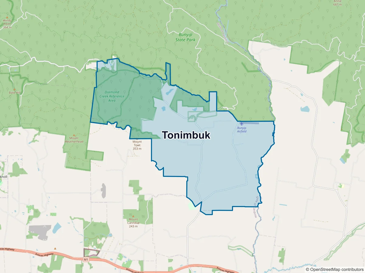Map of Tonimbuk, VIC, Australia