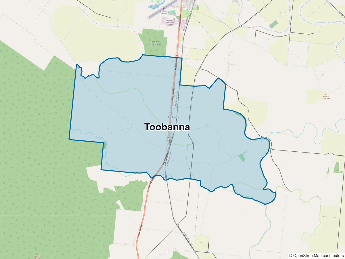 Map of Toobanna, QLD, Australia