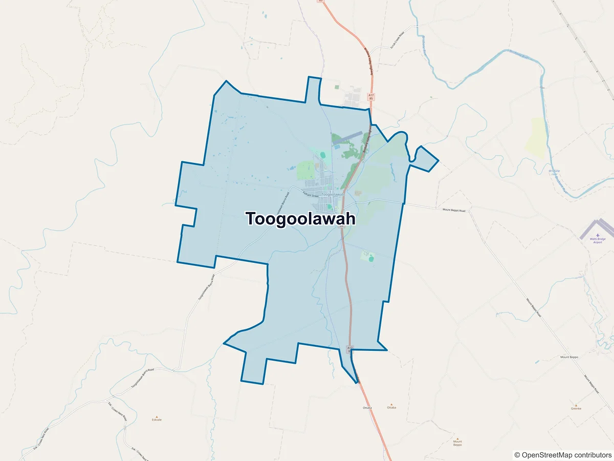 Map of Toogoolawah, QLD, Australia