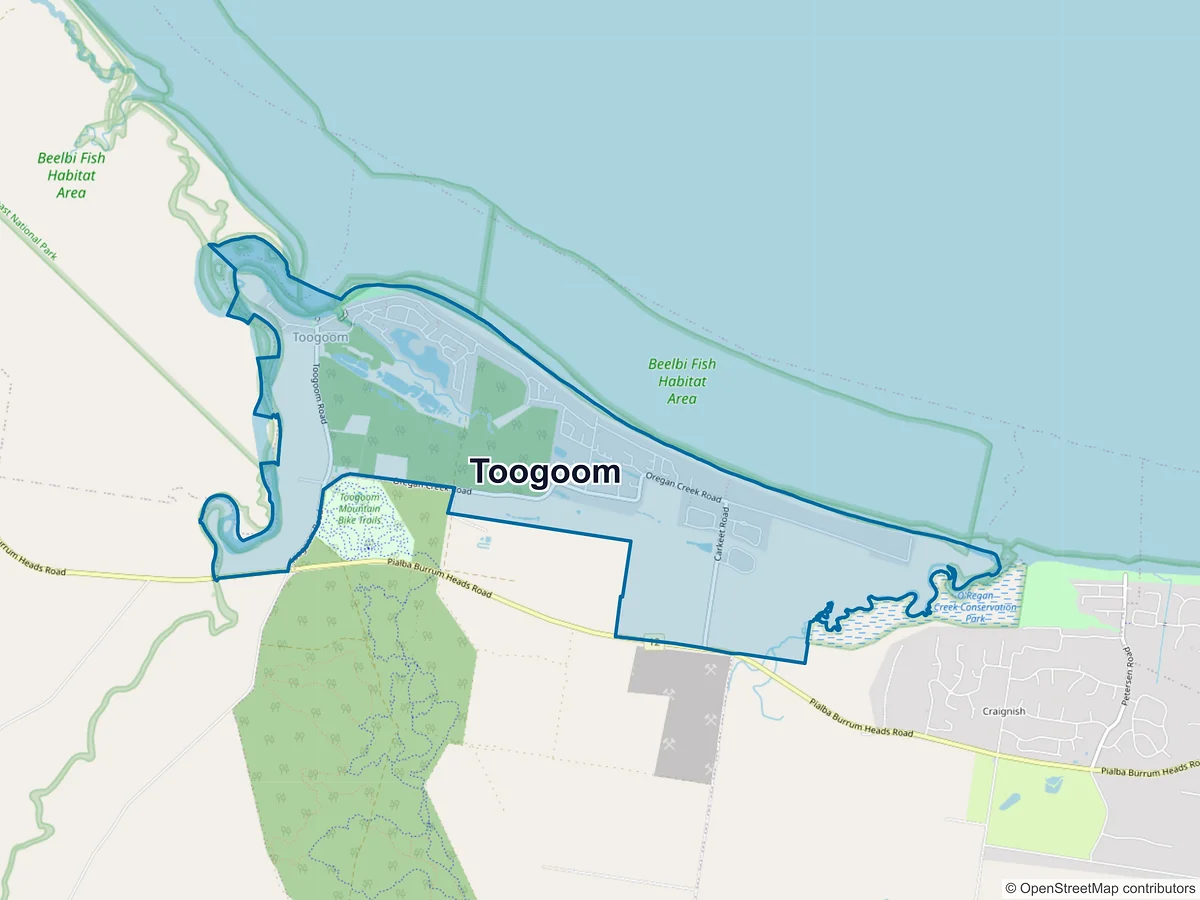Map of Toogoom, QLD, Australia
