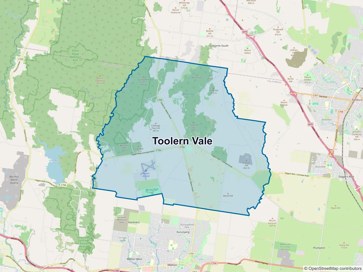 Map of Toolern Vale, VIC, Australia