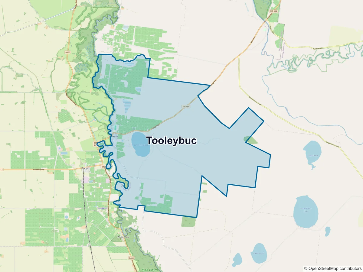 Map of Tooleybuc, NSW, Australia