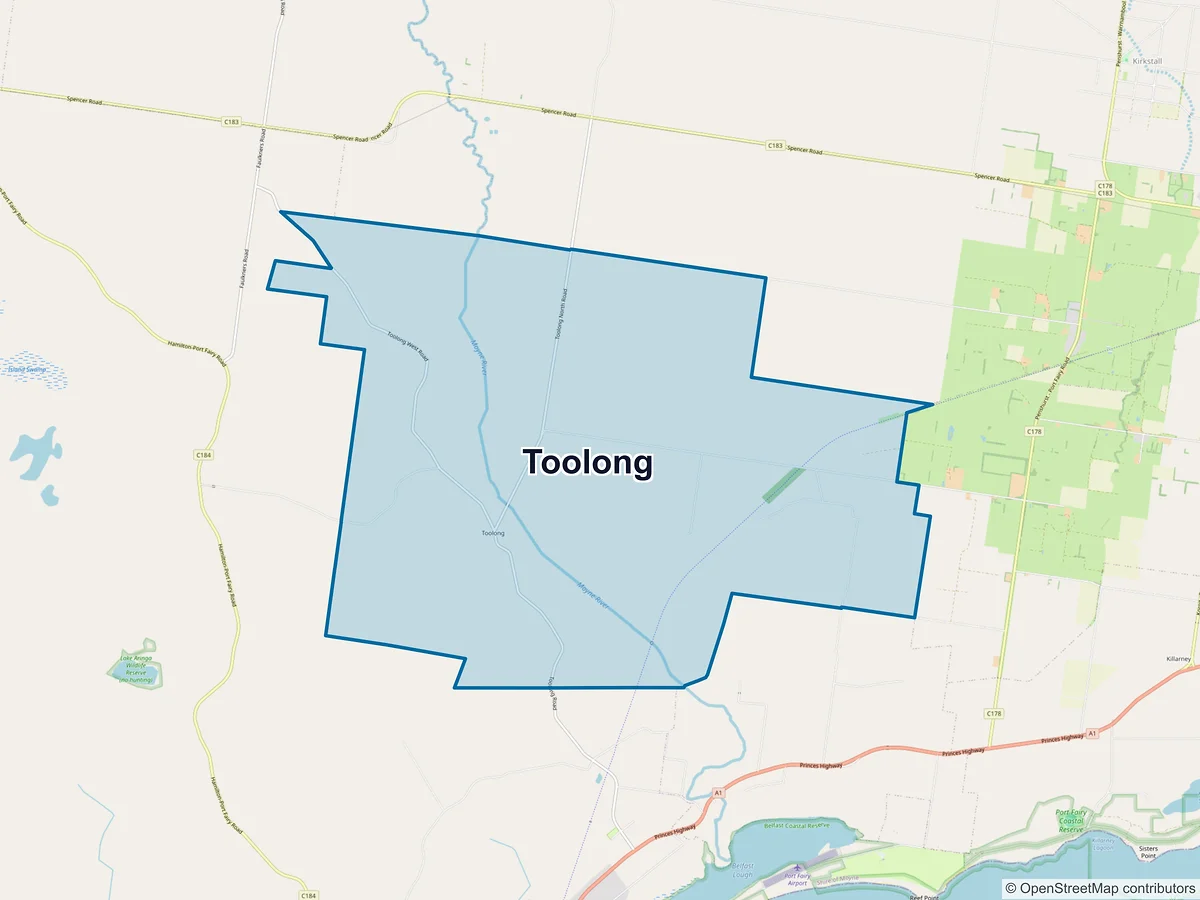 Map of Toolong, VIC, Australia