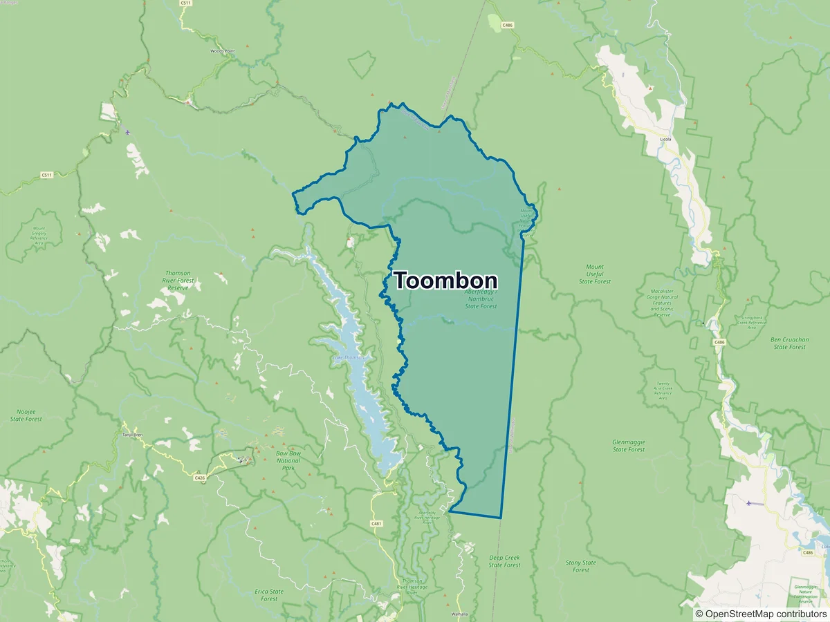 Map of Toombon, VIC, Australia