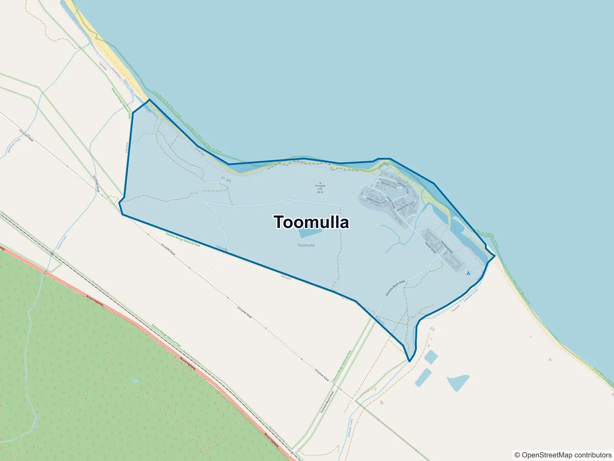 Map of Toomulla, QLD, Australia