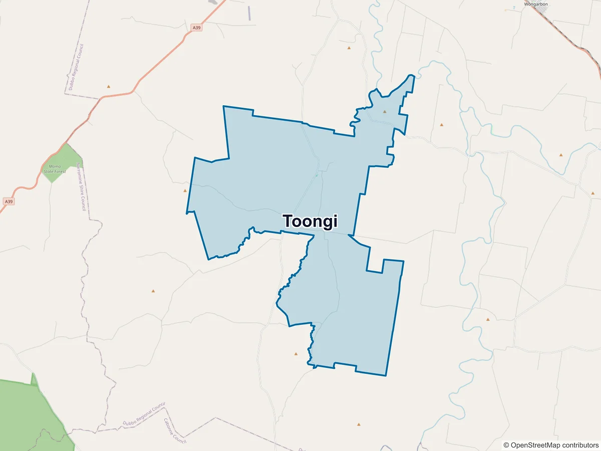 Map of Toongi, NSW, Australia