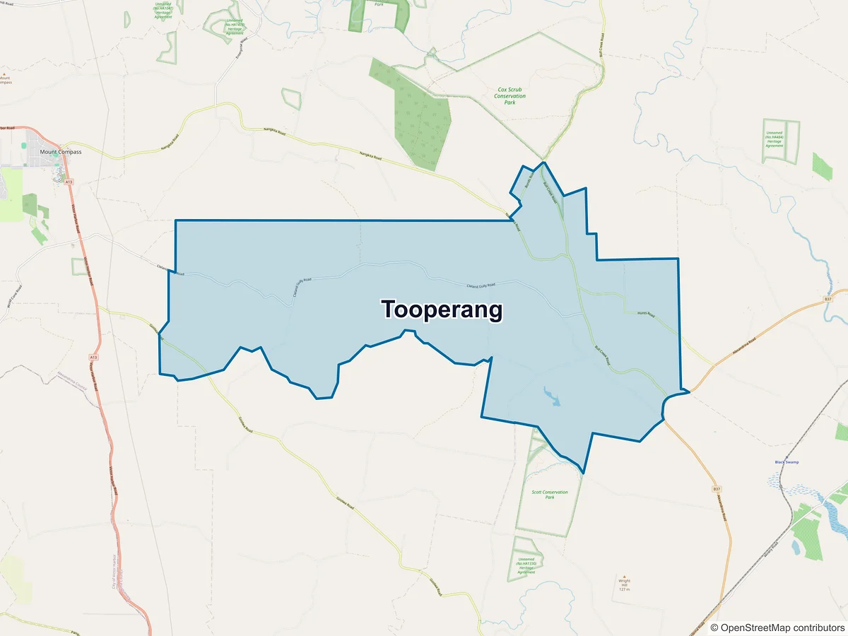 Map of Tooperang, SA, Australia