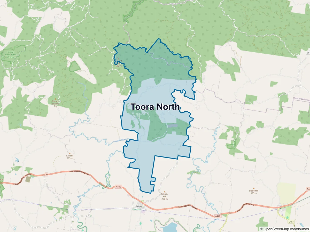 Map of Toora North, VIC, Australia