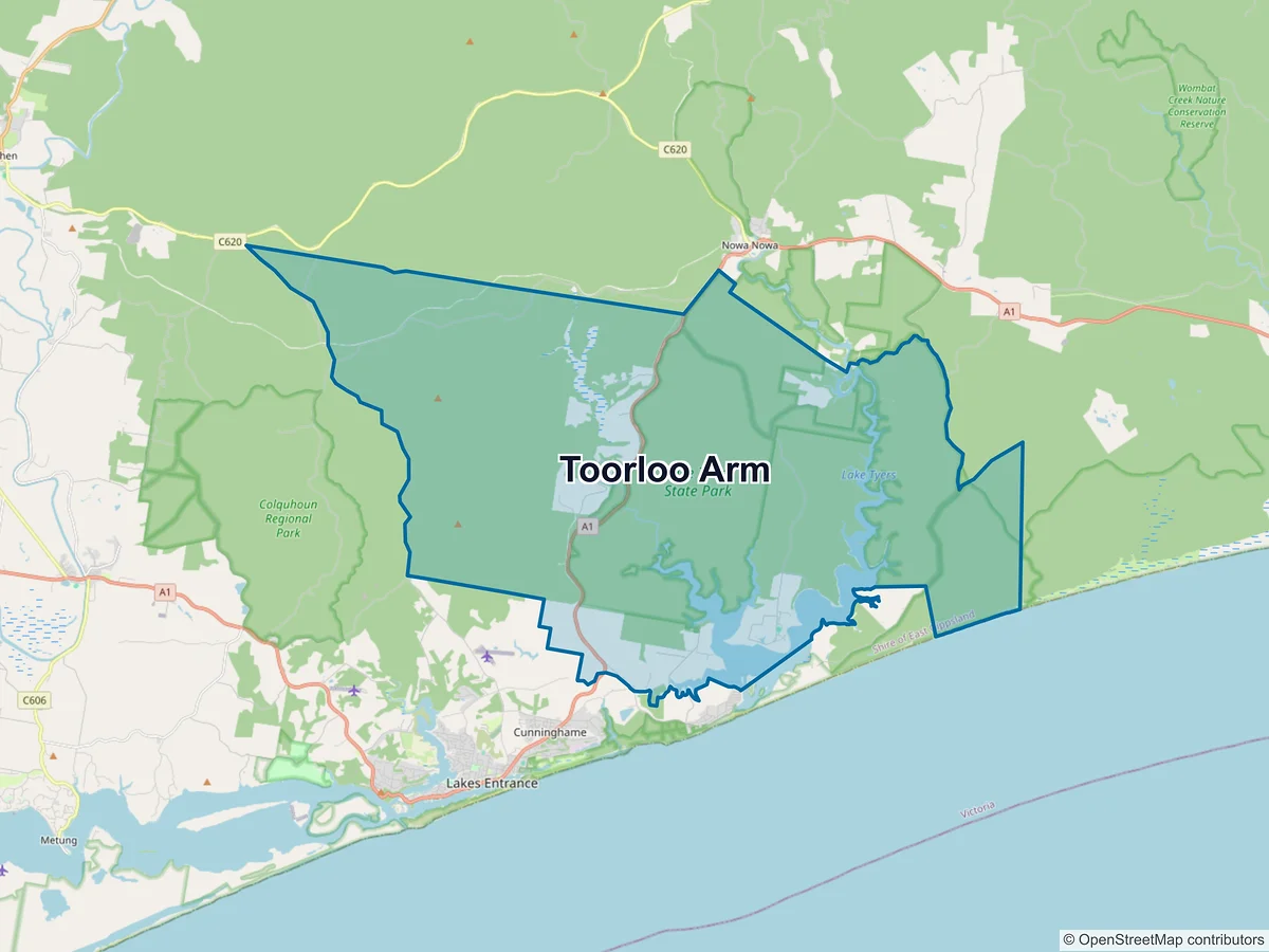 Map of Toorloo Arm, VIC, Australia