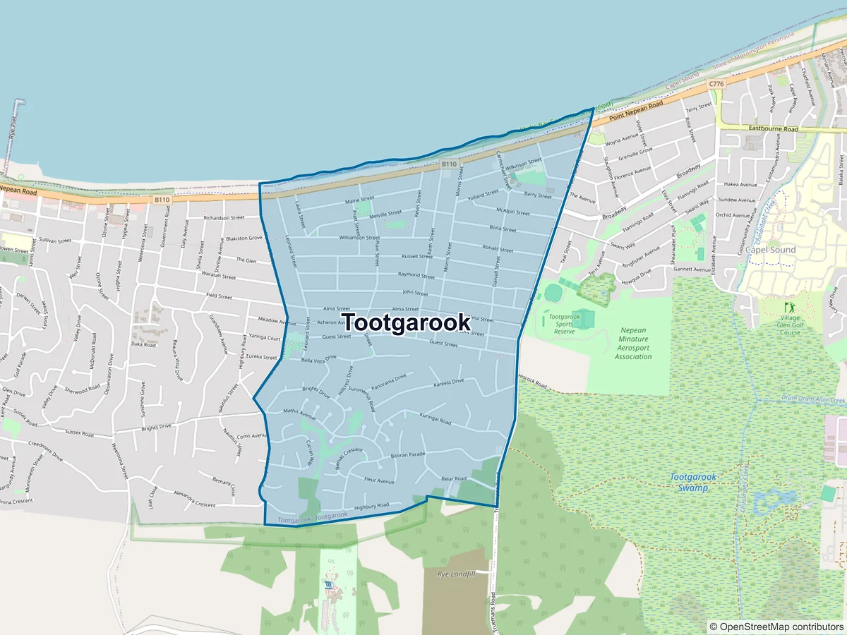 Map of Tootgarook, VIC, Australia