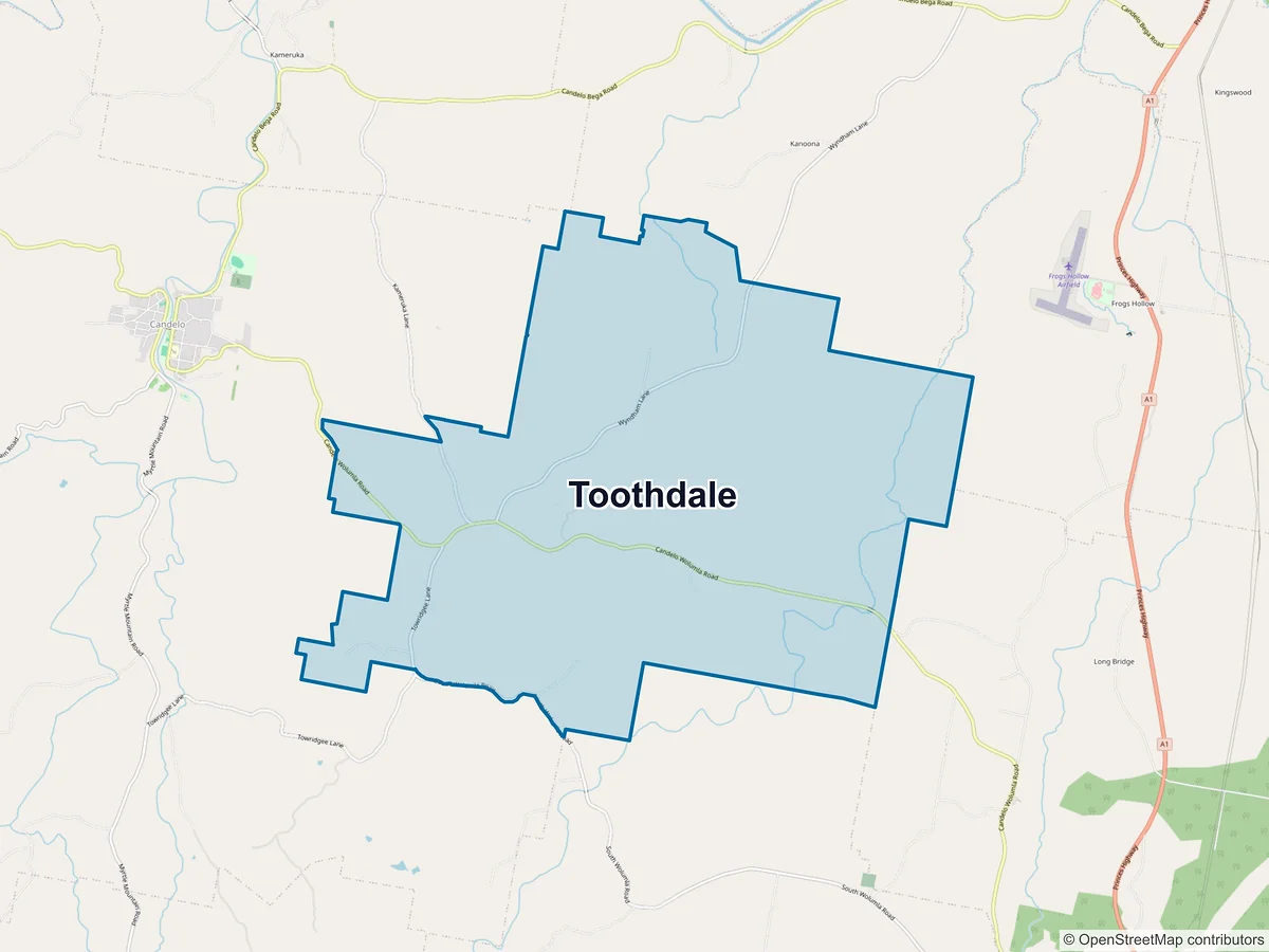 Map of Toothdale, NSW, Australia