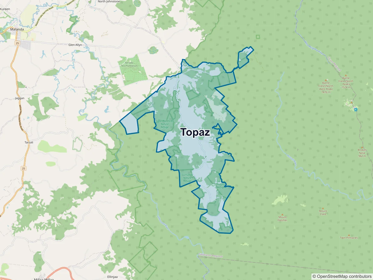 Map of Topaz, QLD, Australia