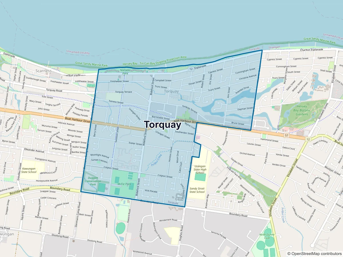 Map of Torquay, QLD, Australia
