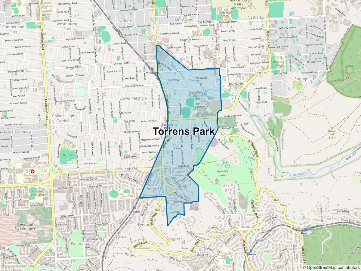 Map of Torrens Park, SA, Australia