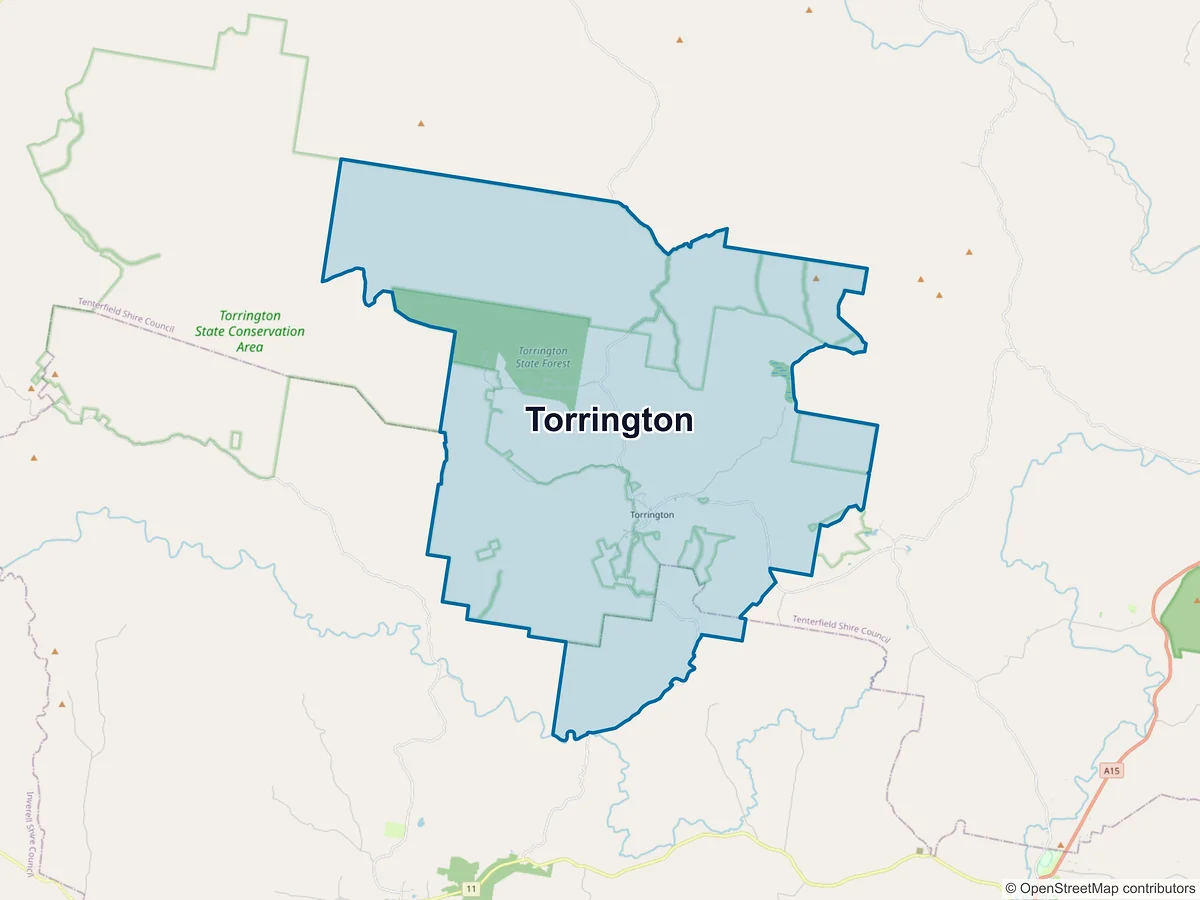 Map of Torrington, NSW, Australia
