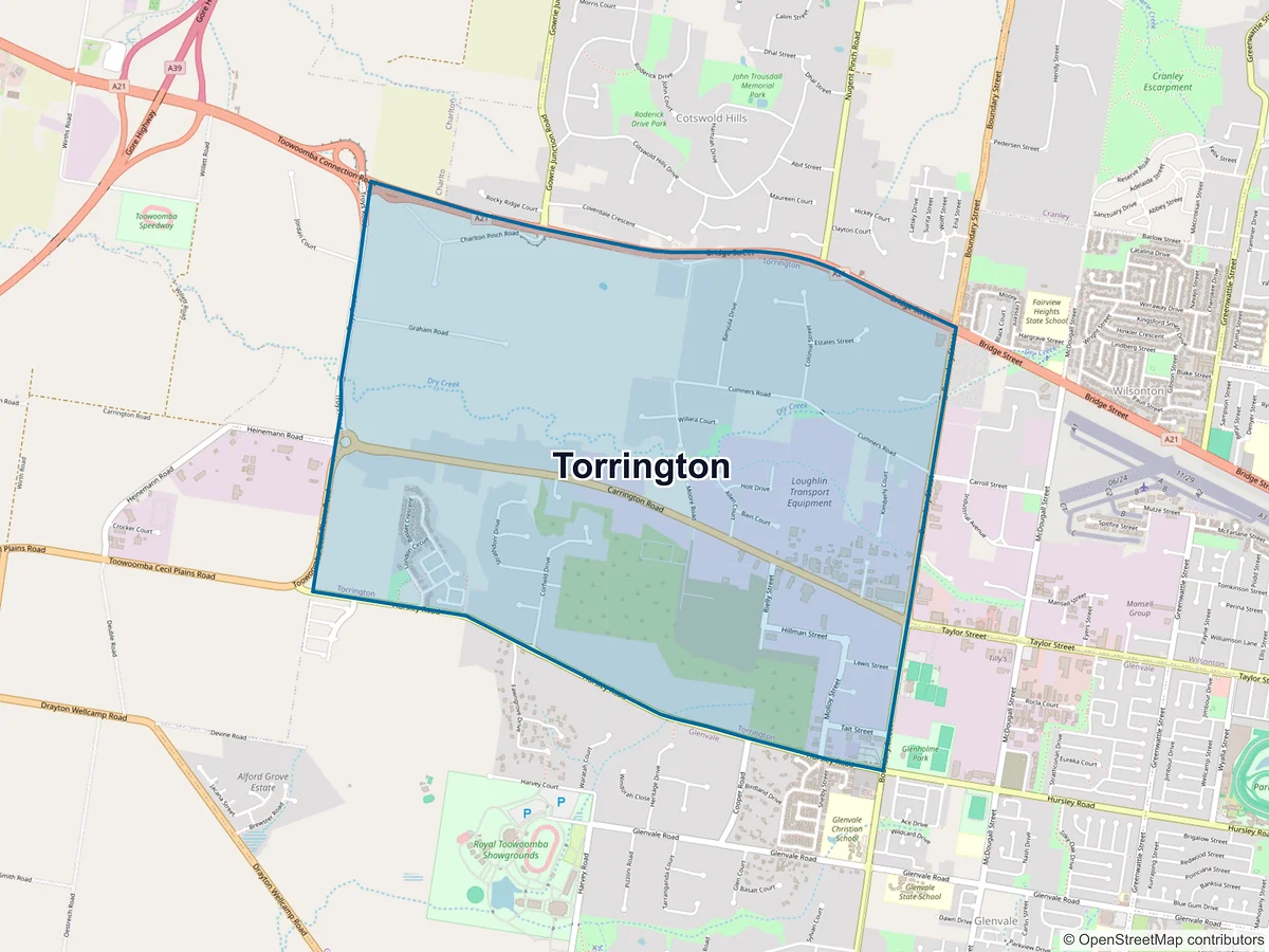 Map of Torrington, QLD, Australia