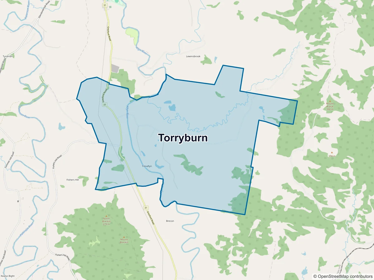 Map of Torryburn, NSW, Australia