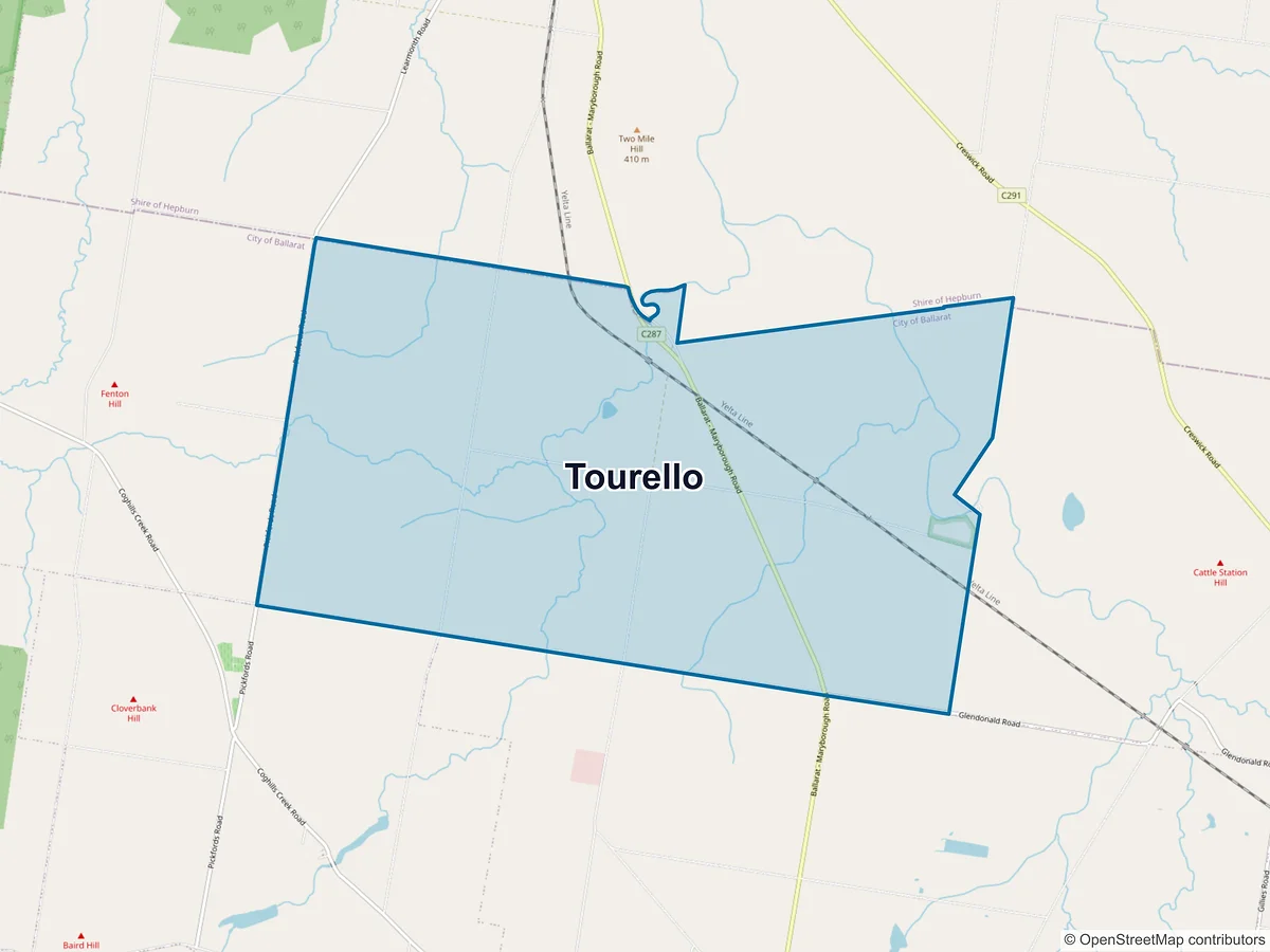 Map of Tourello, VIC, Australia