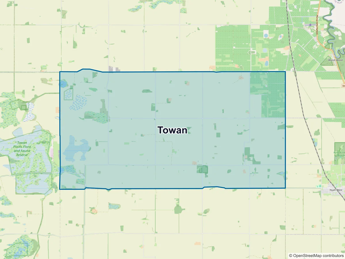 Map of Towan, VIC, Australia
