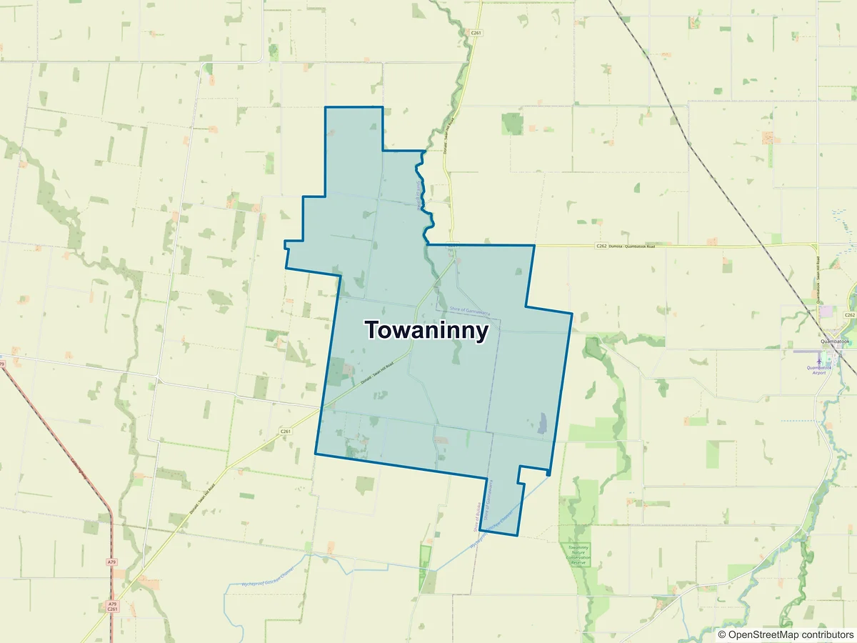 Map of Towaninny, VIC, Australia