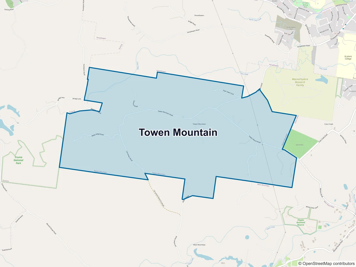 Map of Towen Mountain, QLD, Australia