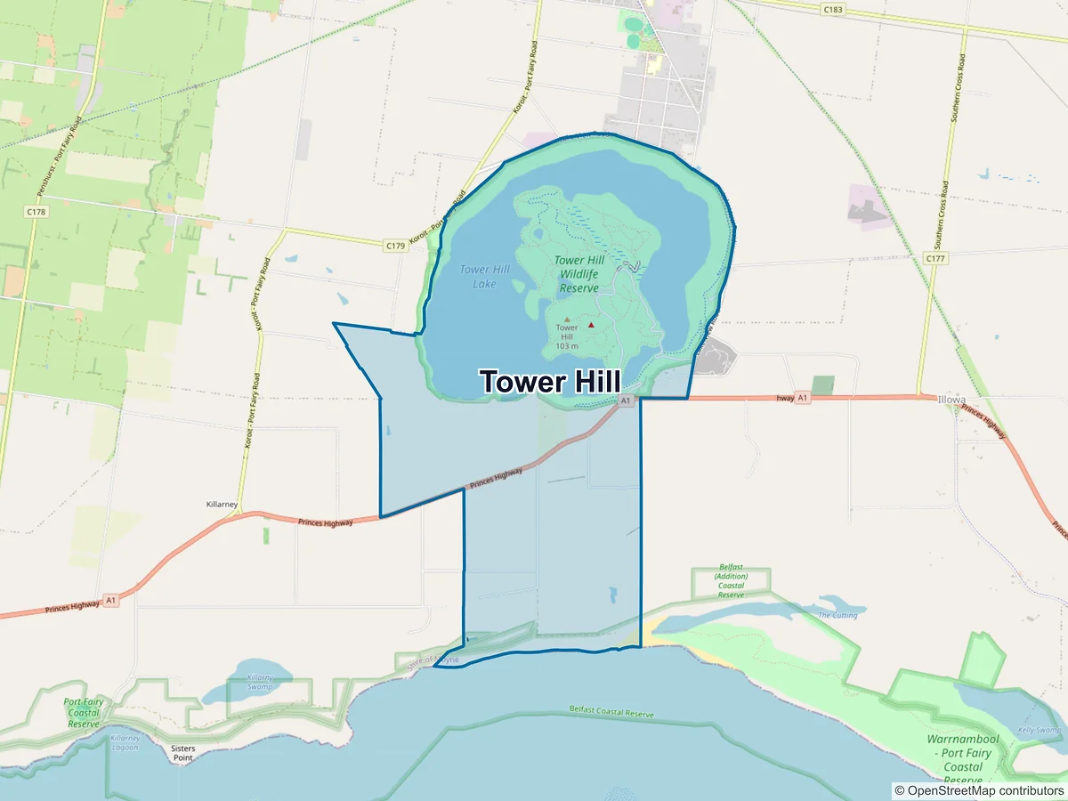 Map of Tower Hill, VIC, Australia