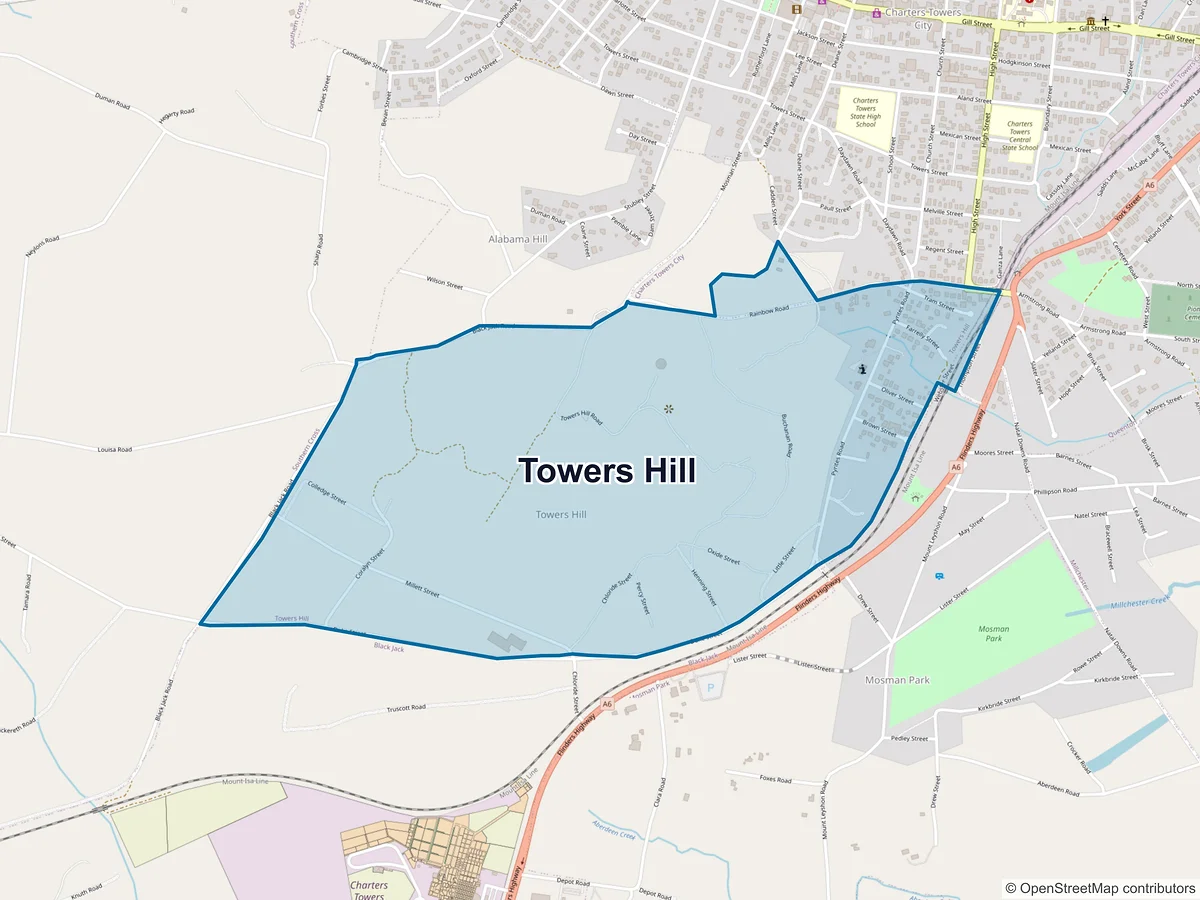 Map of Towers Hill, QLD, Australia