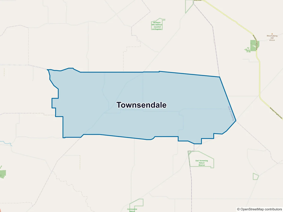 Map of Townsendale, WA, Australia